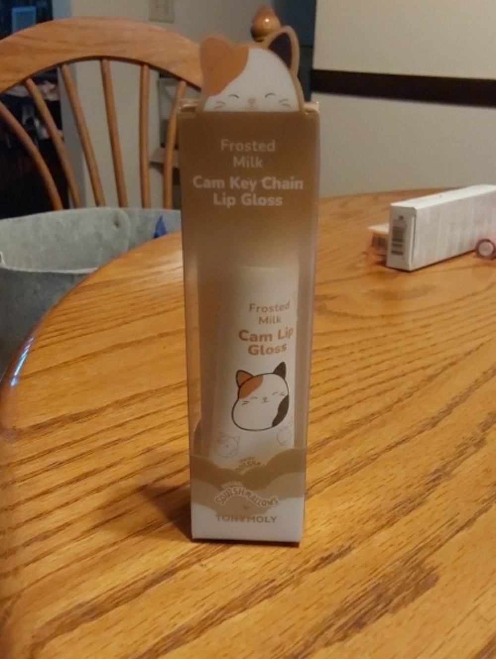TONYMOLY Frosted Milk Cam Key Chain Lip Gloss - Cream/White